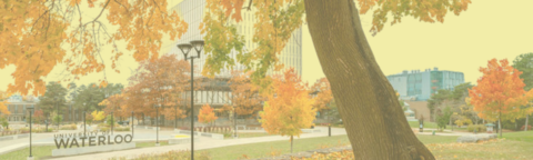 Yellow shaded banner image of university of waterloo campus 