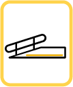 Illustration of an accessibility ramp with a handrail, symbolizing progress or ramping up.