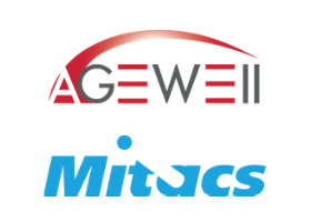 AGE-WELL Network of Centres of Excellence (NCE) Logo and Mitacs Logos