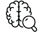 Brain with a magnifying glass
