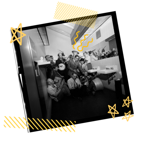 A band playing instruments