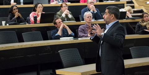 Man talking to crowd