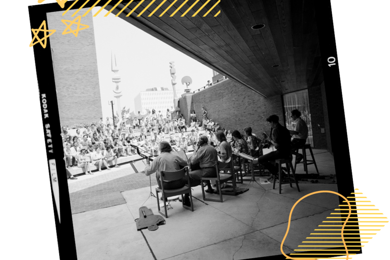 1974 a band playing outside