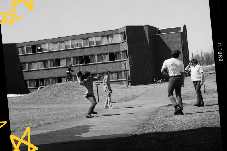 Students playing outdoors