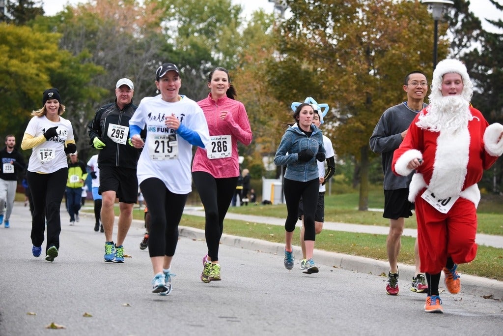 Participants running in the AHS Fun Run