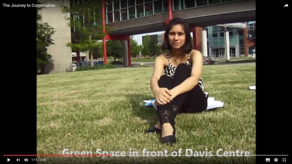 Shivana outside of the Davis Center