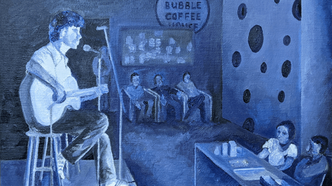 Black Bubble coffeehouse painting