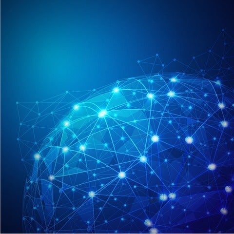 Spherical image with a blue background