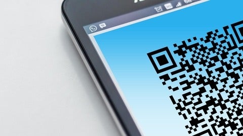 Phone with QR code