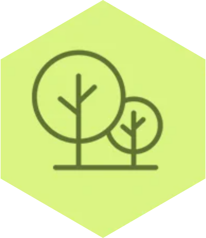 Green icon of trees