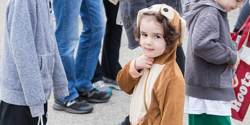 Child in monkey costume