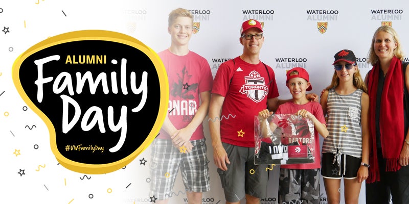 Alumni Family Day Header image with family