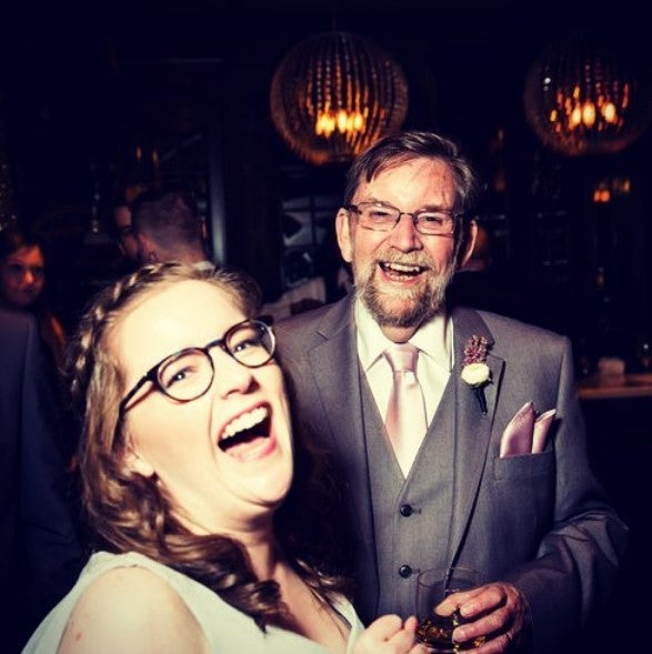Kate Teddiman laughing with her father