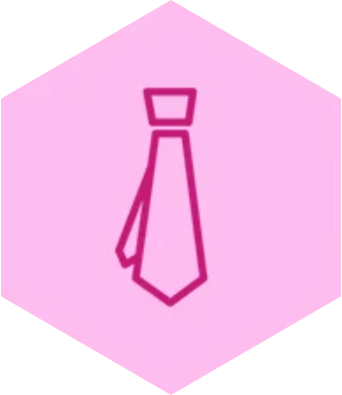 Pink icon of a tie