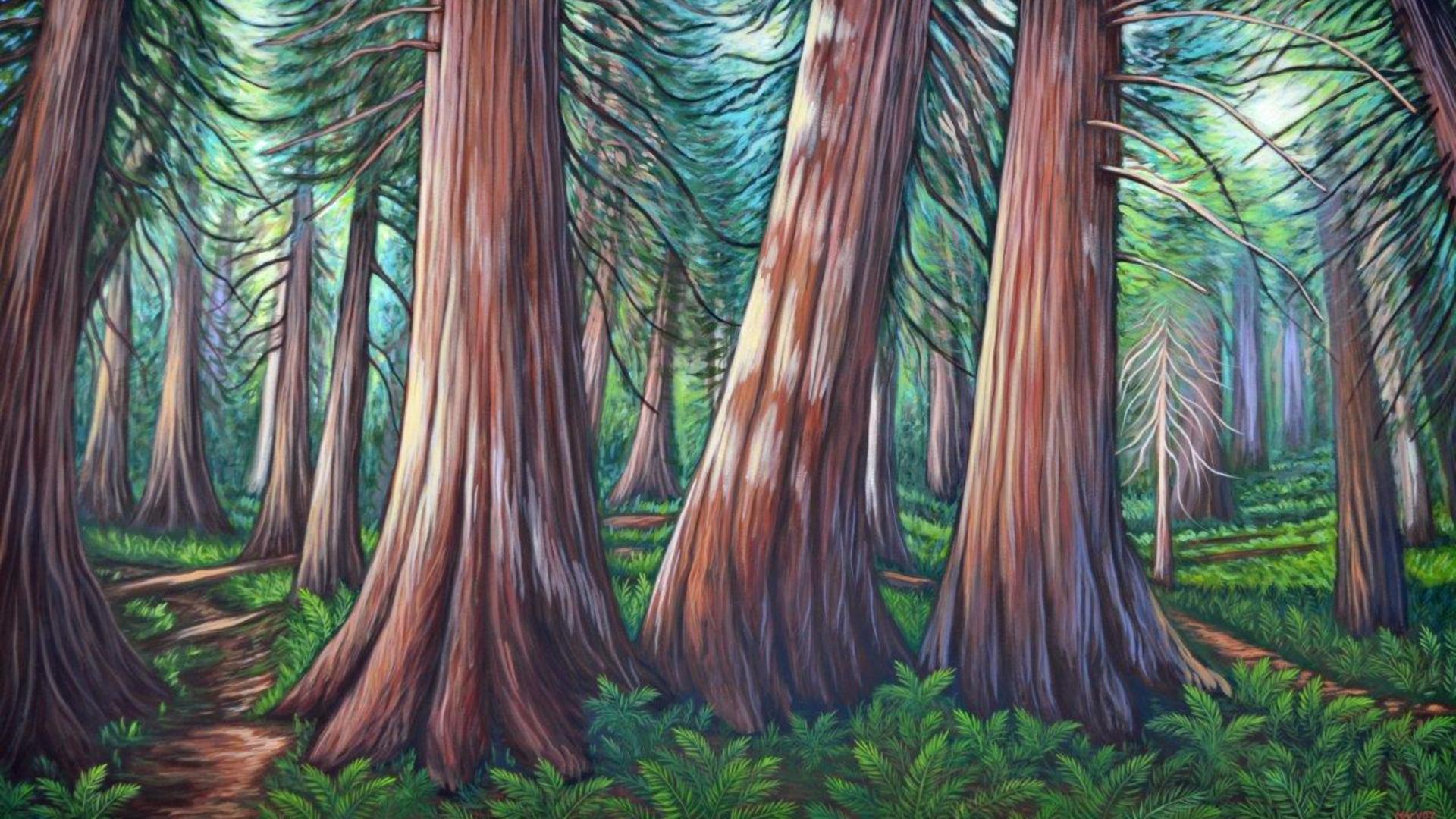 Melanie painting of trees