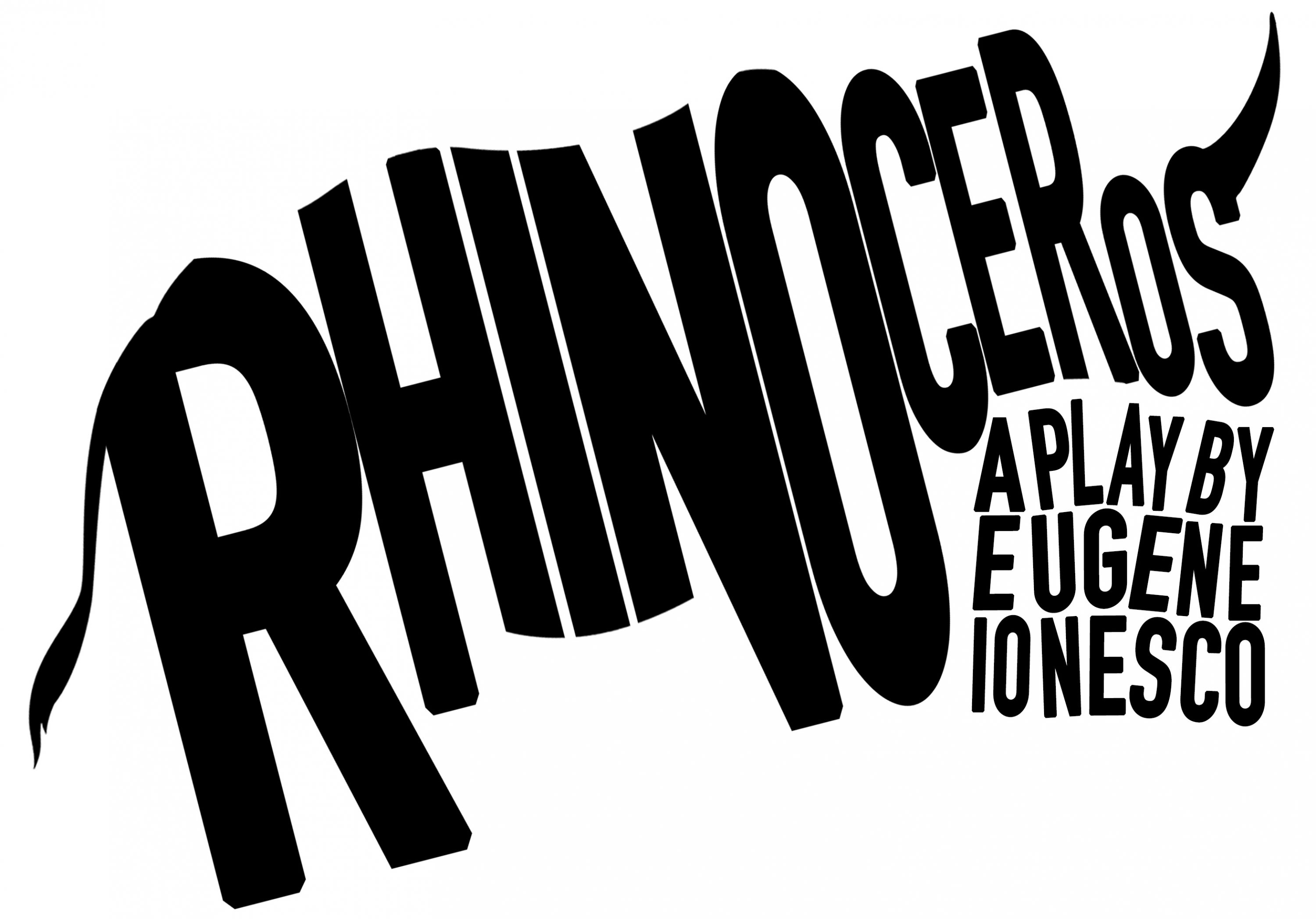 Image of a rhinoceros created with the letters rhinoceros
