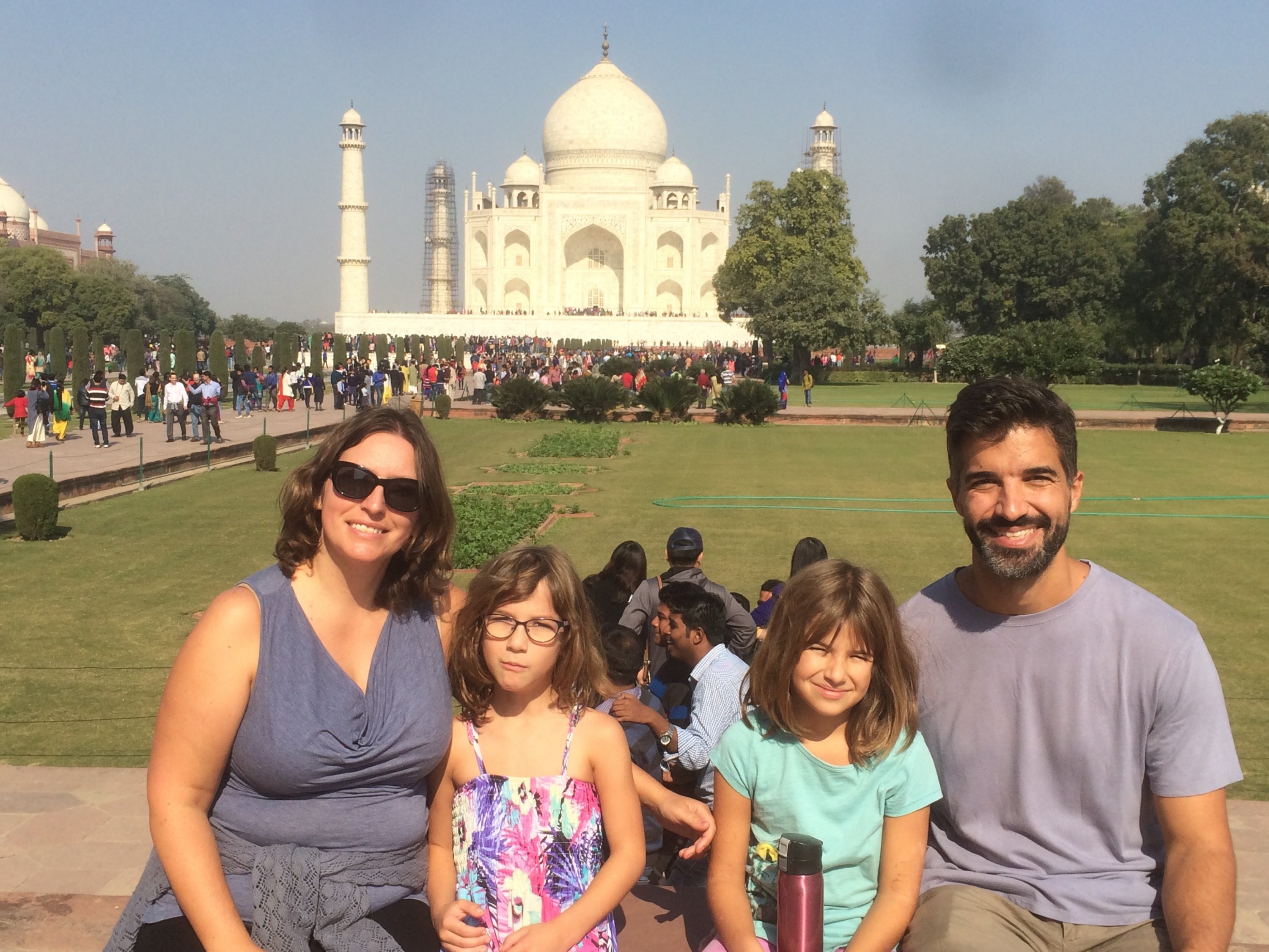 Rizk Family in front of Taj Mahal, Agra, India