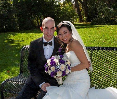 Tammy Kim with husband Chris Newman on their wedding day