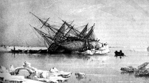 Engraving of the capsized HMS Terror