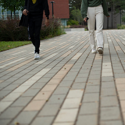 students walking