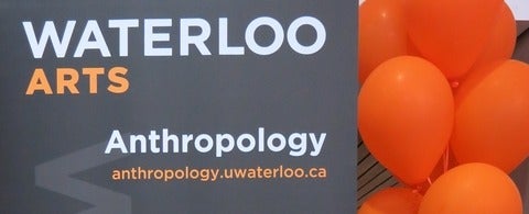 Anthropology banner and balloons
