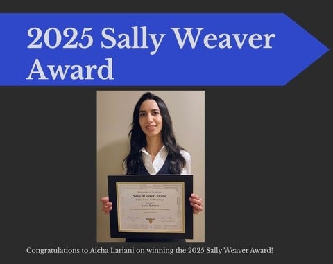 Congratulations to Aicha Lariani on winning the 2025 Sally Weaver Award! 