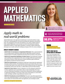 Screenshot of Applied Mathematics downloadable PDF program flyer