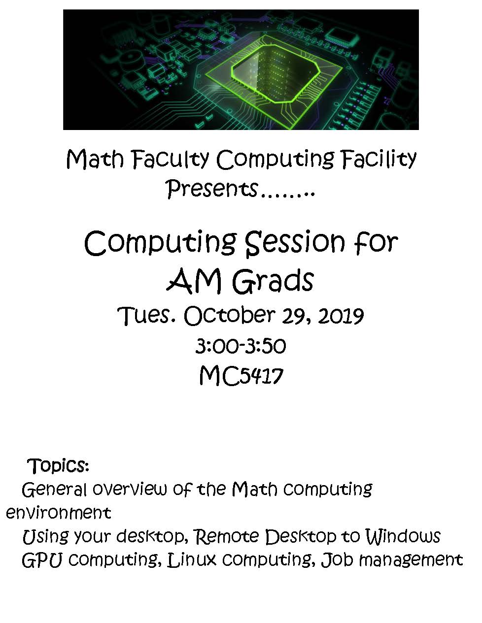 Flyer for grad computing session