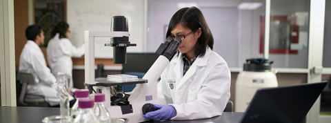 Female working in a lab