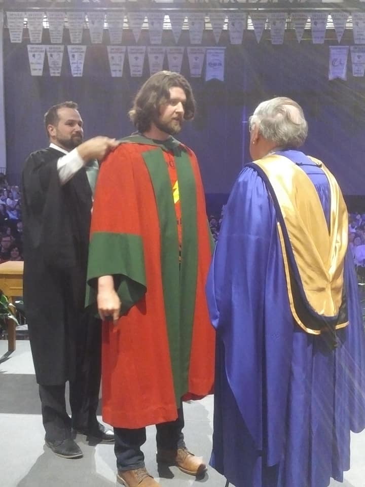 Marc Aucoin and Eric Blondeel during convocation ceremony