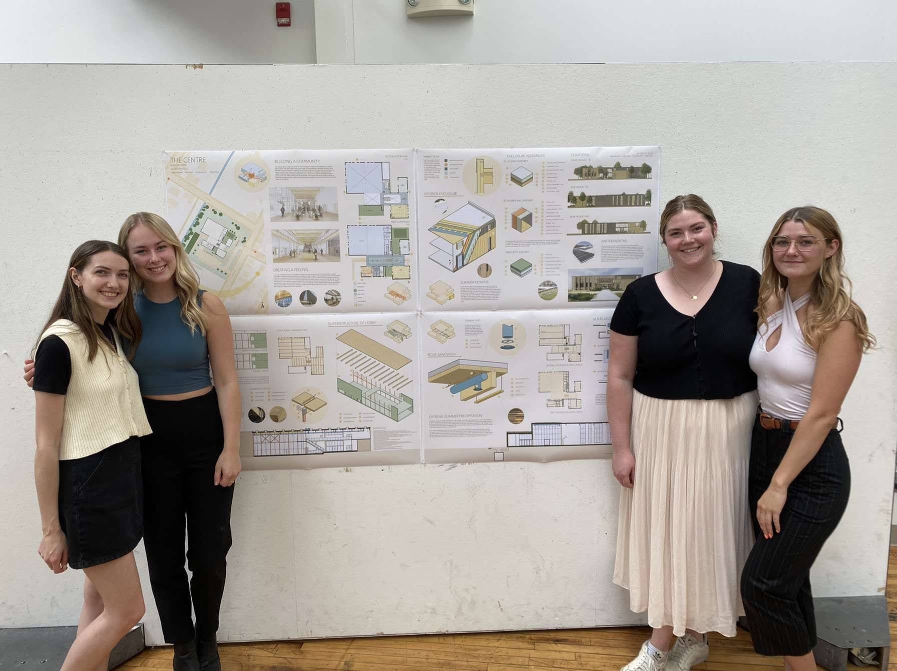 Students with project poster