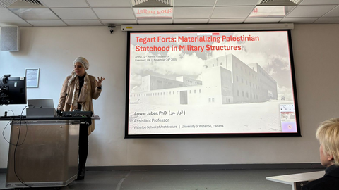 associate professor anwar jaber presents at a conference