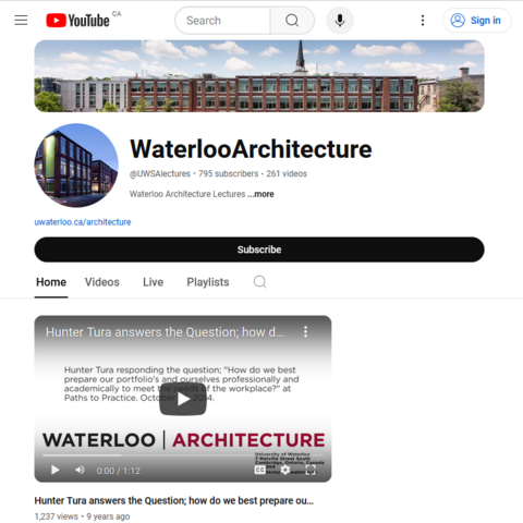 Waterloo Architecture YouTube