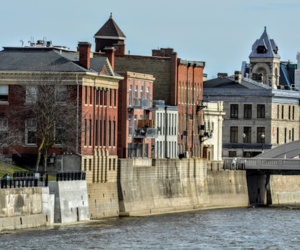 View of apartments across the Cambridge river