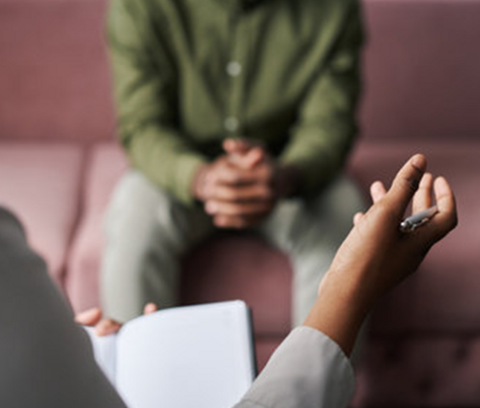 a person speaking with a counsellor 