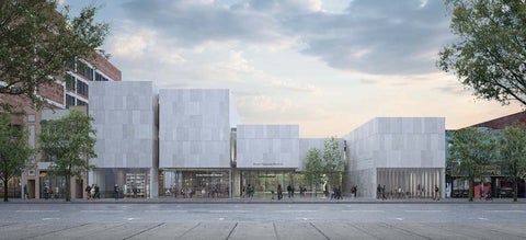 Architectural rendering of the exterior of Montreal Holocaust Museum
