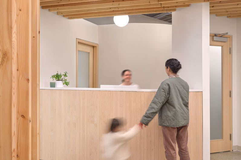 Reception area of Galt Health Clinic design by fonskea studio