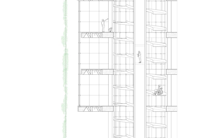 structural detail of a multi story structure