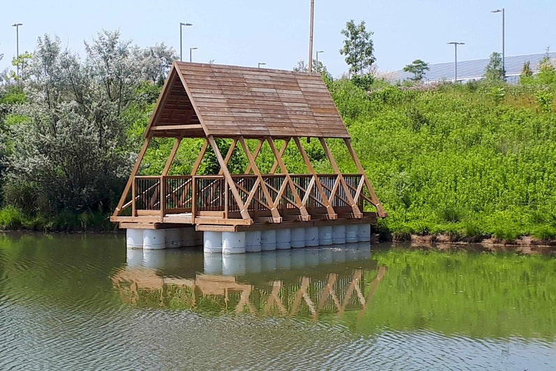 Experimental prototype of an amphibious pavilion located at the University of Waterloo’s North Campus