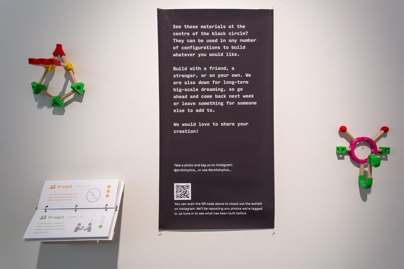Picture of exhibition panels , drawings and prototypes