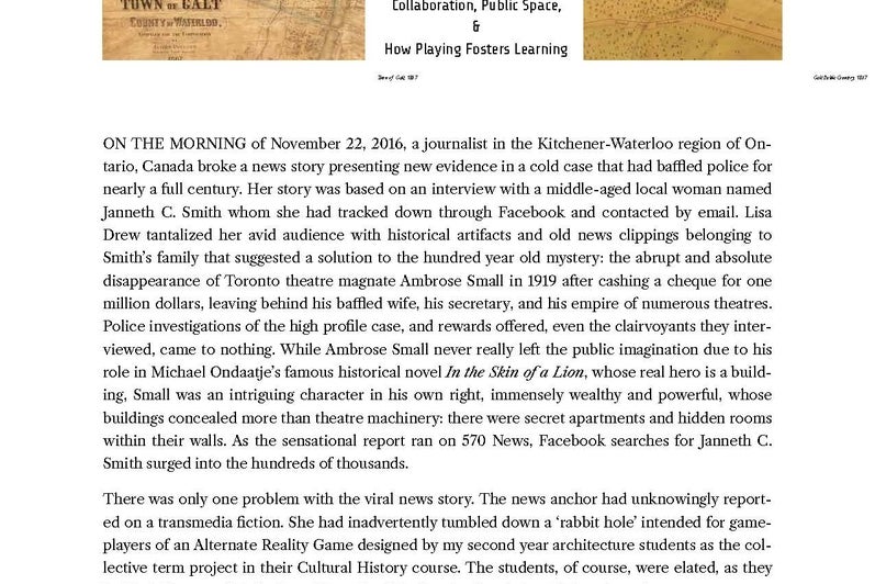 Tracey Eve Winton - The Alternate Reality Game in Architectural Education 