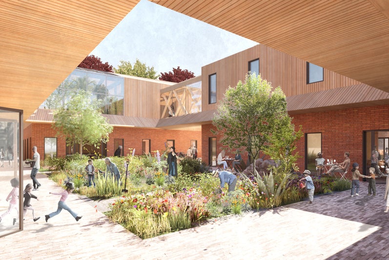 Market courtyard design rendering