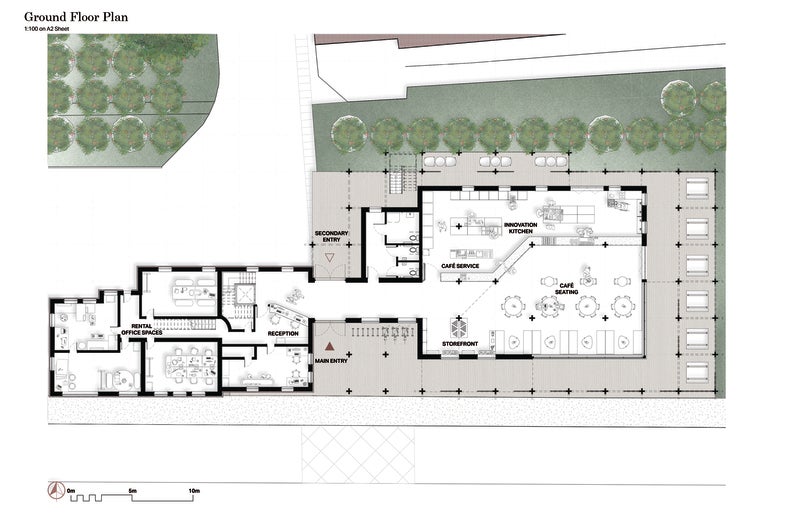 floor plan of the first floor of a large building