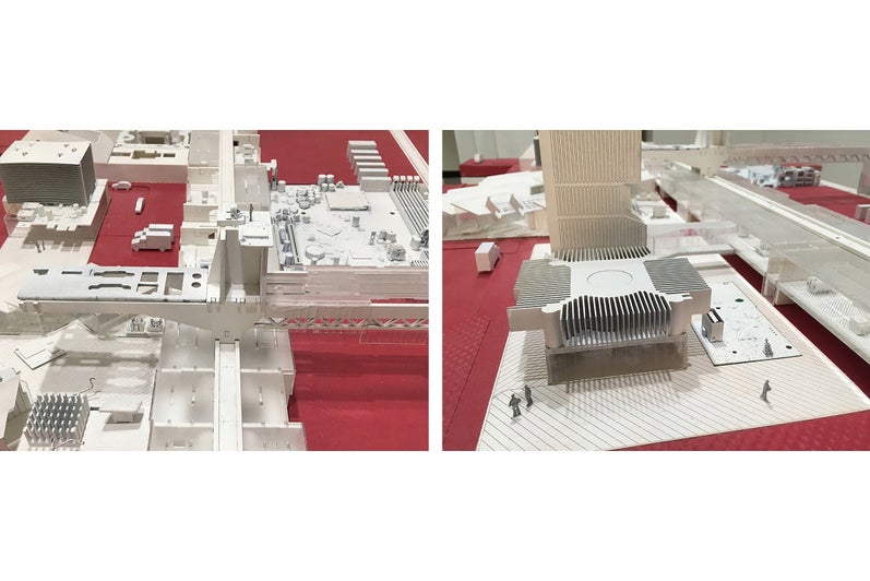 closeup of an architectural model