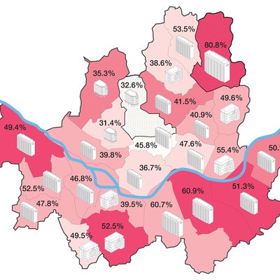 Dominant housing typologies of Seoul per district & number of households per district 