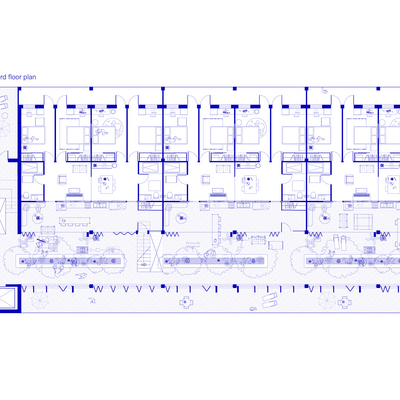 overhead architectural drawing of a building third floor plan