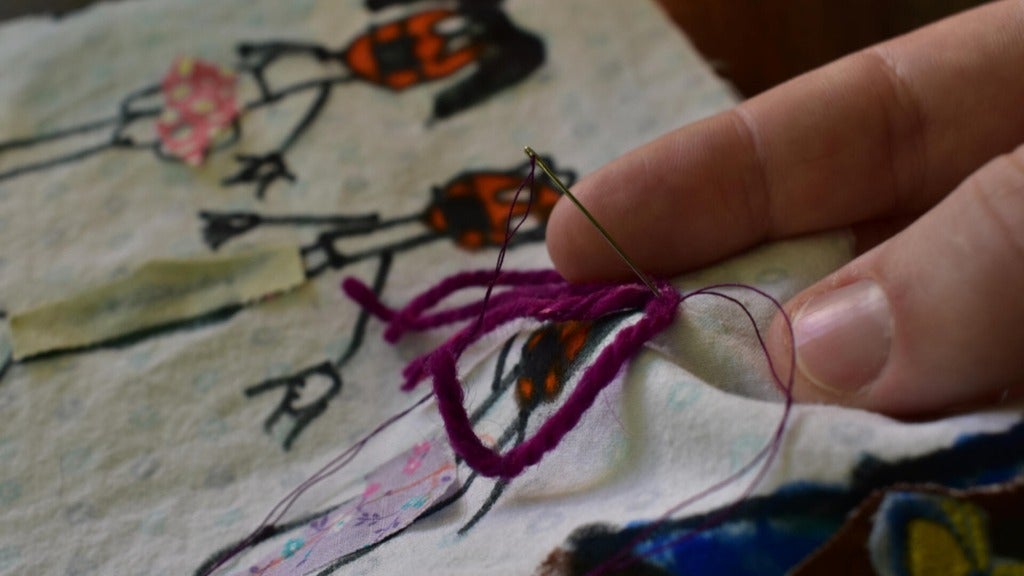 image of stitching a mask block