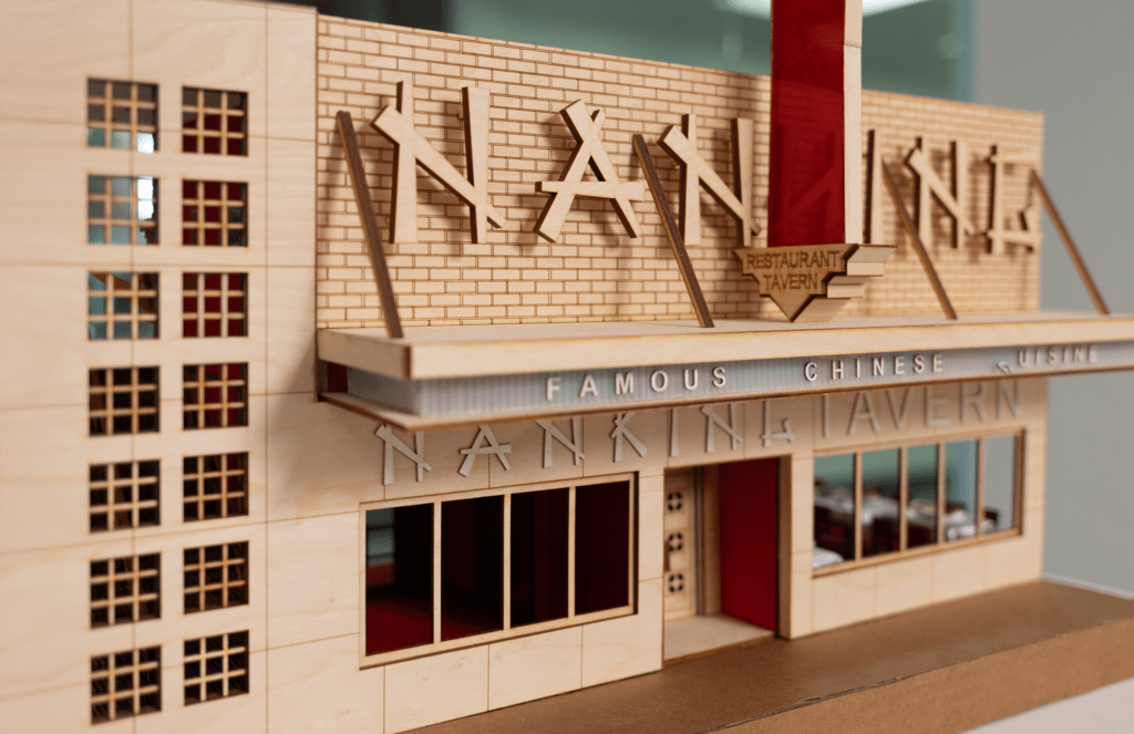 close-up of an architectural model of the former nanking restaurant