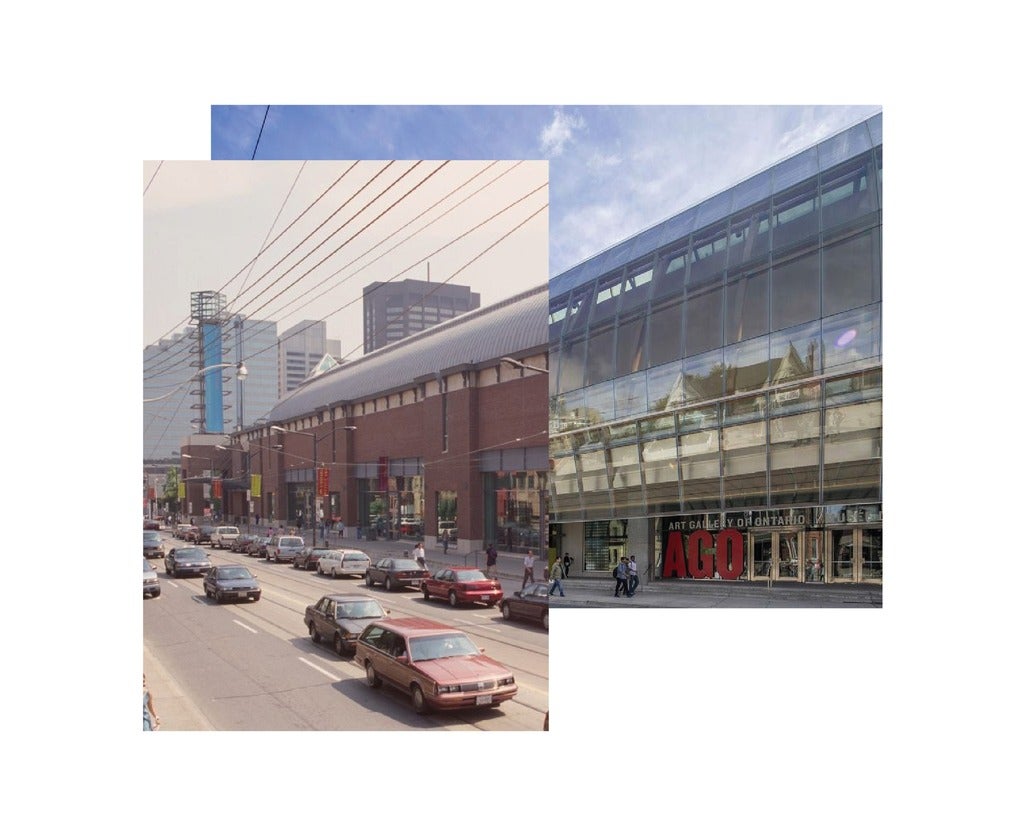 image of Art Gallery of Ontario exterior, past and present-day
