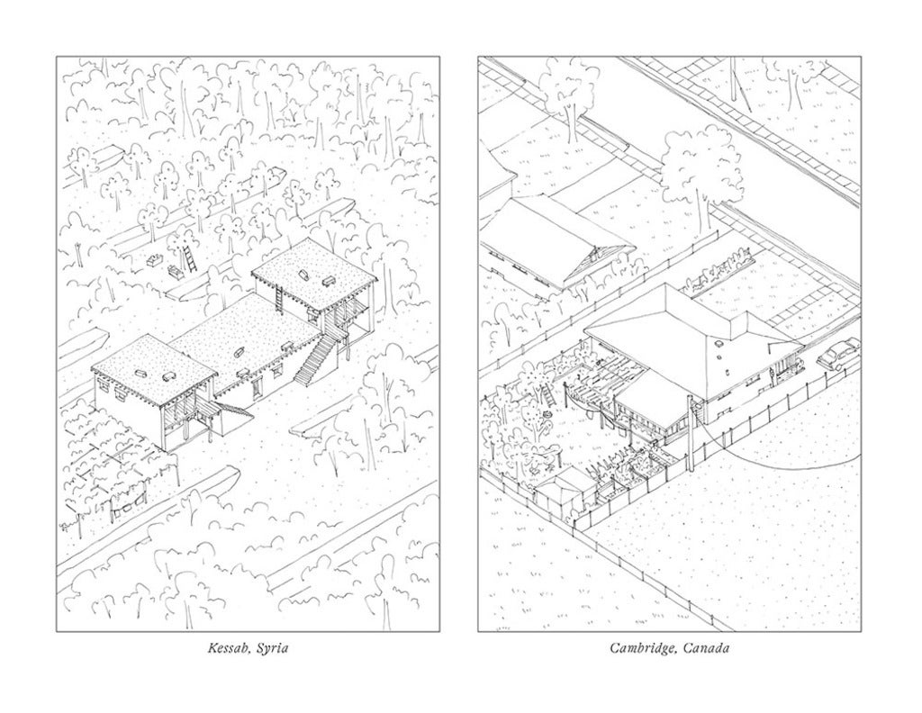 Line drawing 2 examples architecture, Syria, Cambridge